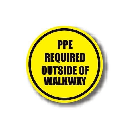 Ergomat 20in CIRCLE SIGNS - PPE Required Outside of Walkway DSV-SIGN 400 #1593 -UEN
